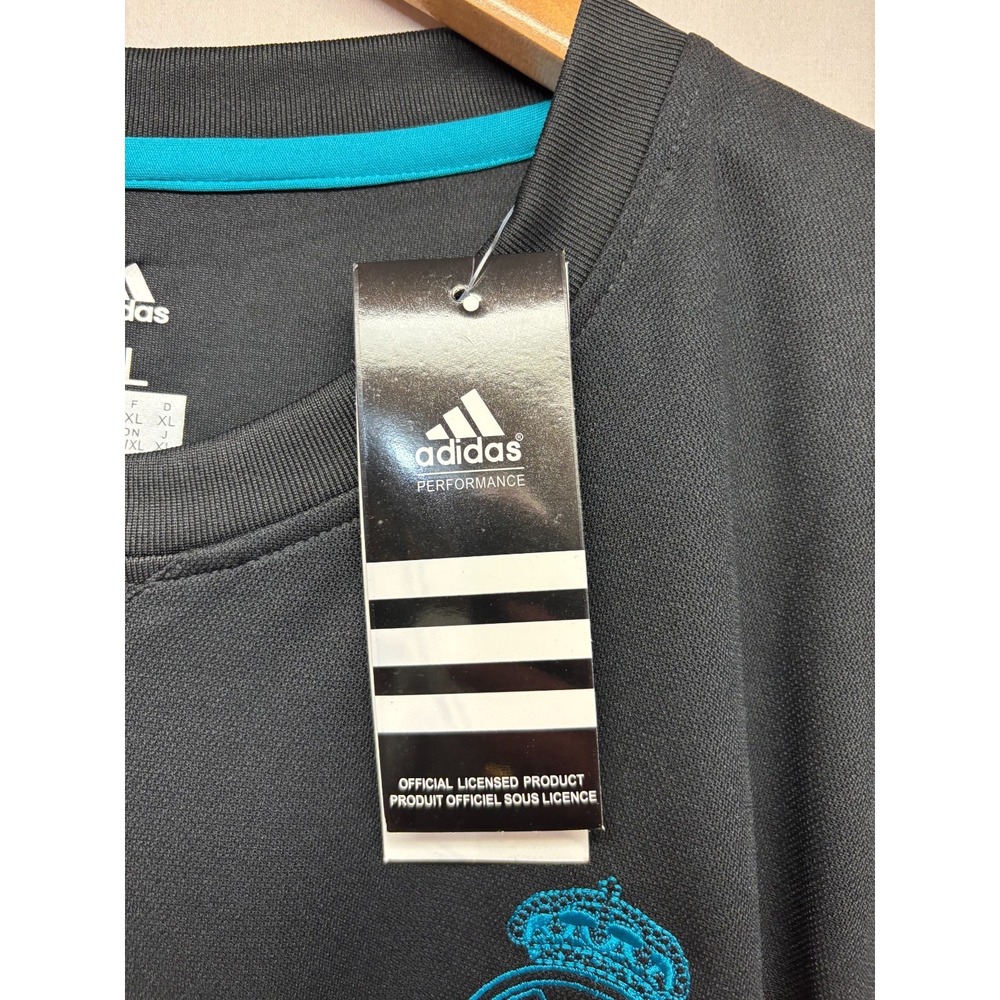 Real Madrid Adidas Away Kit Jersey Mens Black Cristiano Ronaldo Climacool XL NEW - Picture 13 of 14